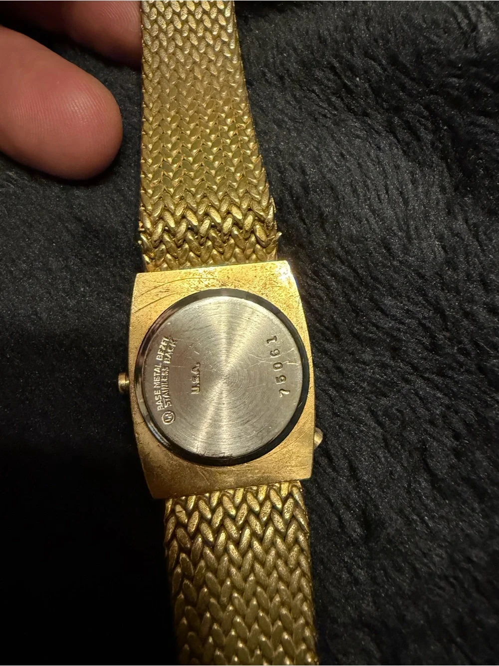 Helbros Gold-Tone Digital Women’s Watch with Black Dial